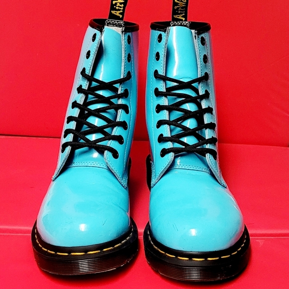 Dr. Martens 1460 Light Blue Patent Leather Women's Boots #27216 size 10 - Picture 2 of 11